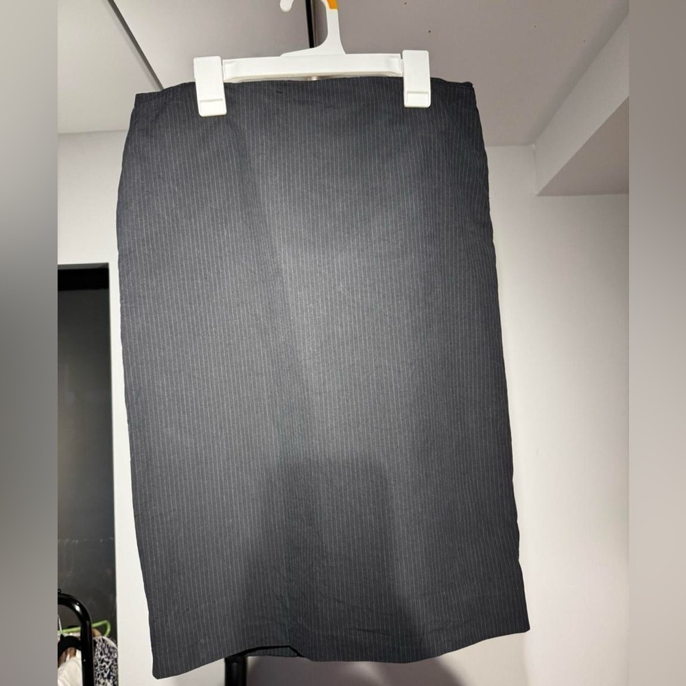 agnès b. Paris Pinstripe Cotton Pencil Skirt Made in France 40 - Picture 6 of 11